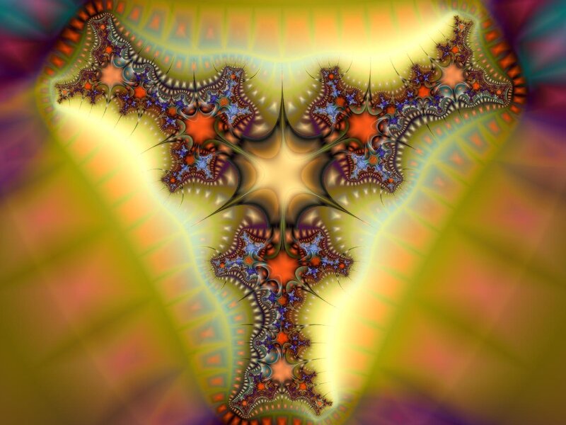 Fractal Star Pattern — Yellow, Vibrant
