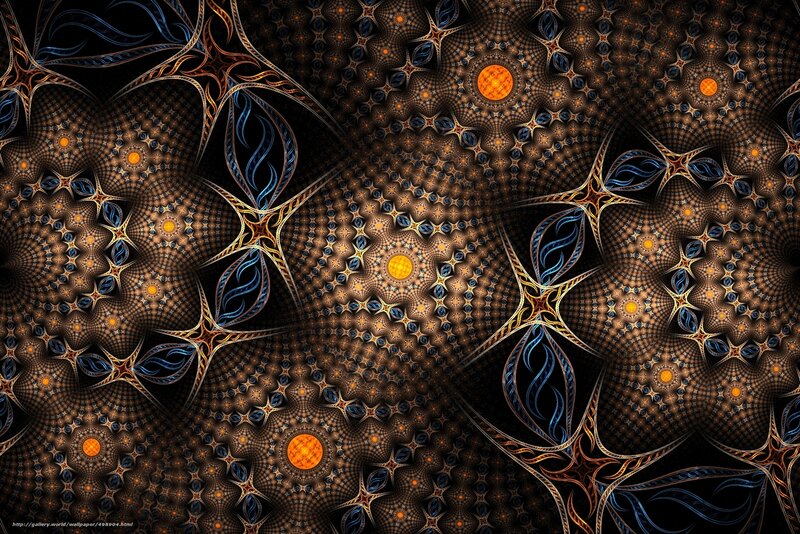 Fractal Star Patterns — Black, Complex, Digital Art