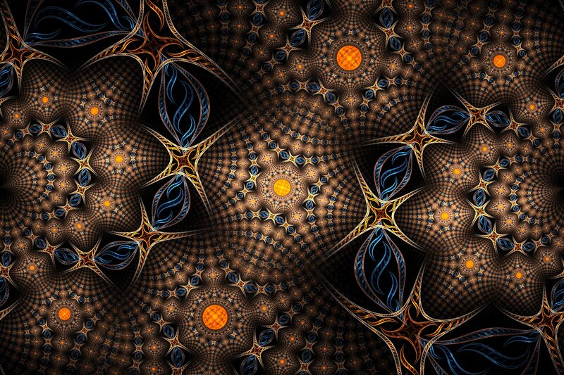 Fractal Star Patterns — Black, Complex