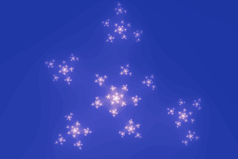 Fractal Star Patterns — Blue, Calm