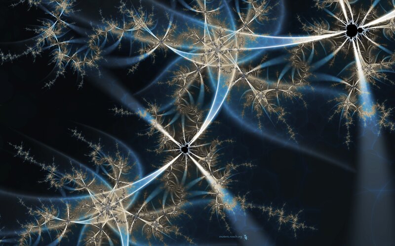 Fractal Star Patterns — Blue, Dramatic