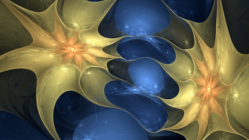 Fractal Star Patterns — Blue, Ethereal