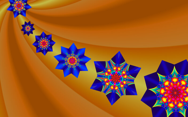 Fractal Star Patterns — Blue