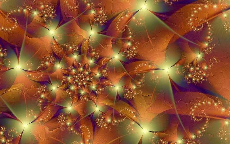 Fractal Star Patterns — Orange, Dramatic