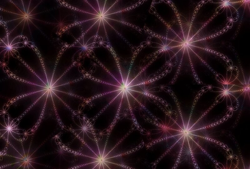 Fractal Star Patterns — Purple, Hypnotic, Night