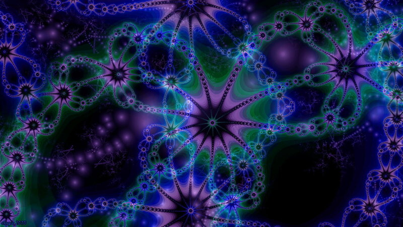 Fractal Star Patterns — Purple, Hypnotic