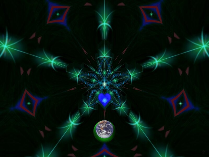 Fractal Star with Earth