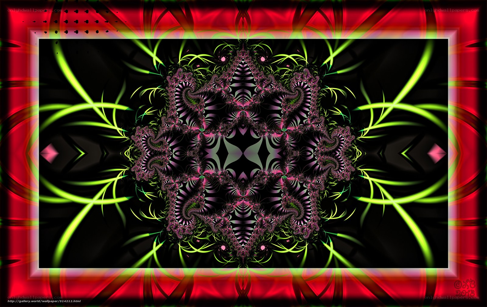 Fractal star with neon lights