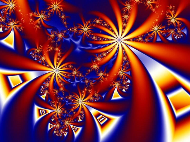 Fractal Starburst Pattern — Blue, Dynamic