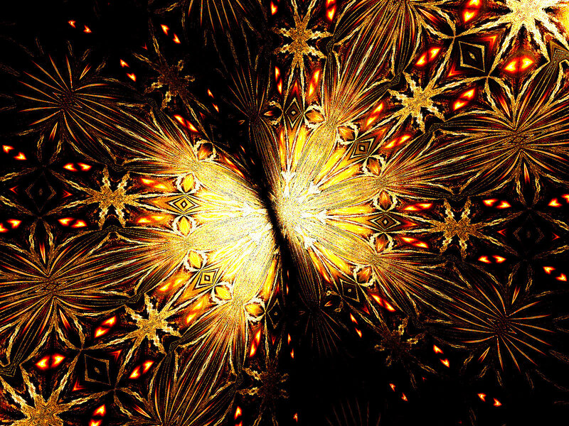 Fractal Starburst Pattern — Gold