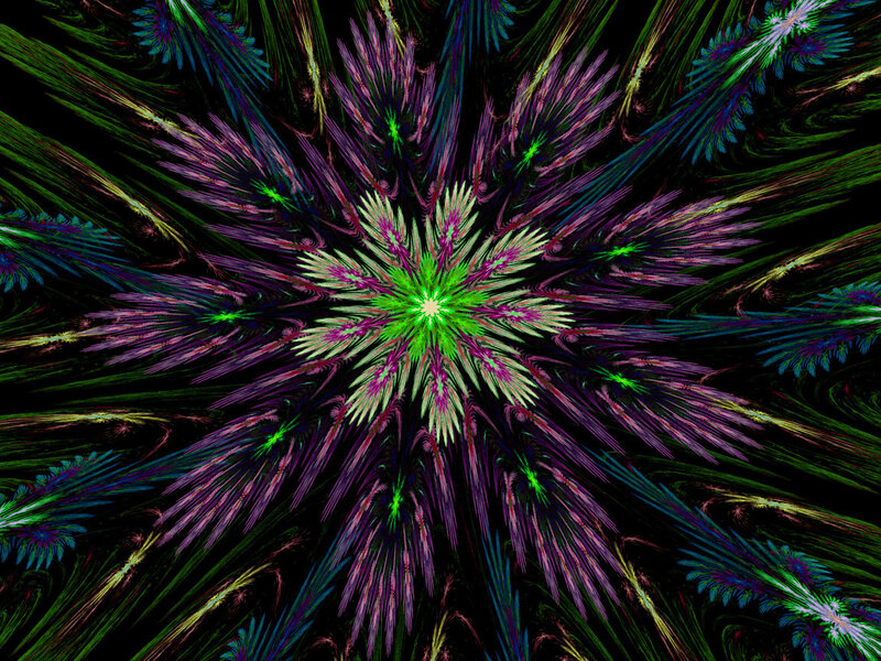 Fractal Starburst Pattern — Green, Vibrant