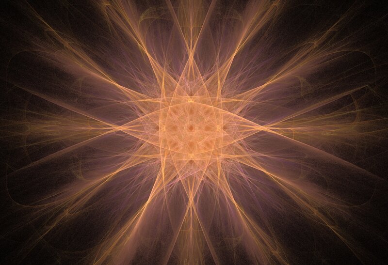 Fractal Starburst Pattern — Orange