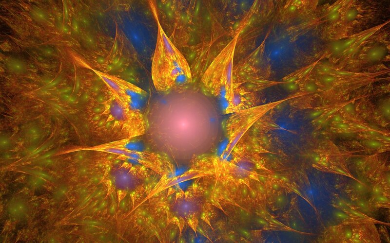 Fractal Starburst Pattern — Orange, Vibrant