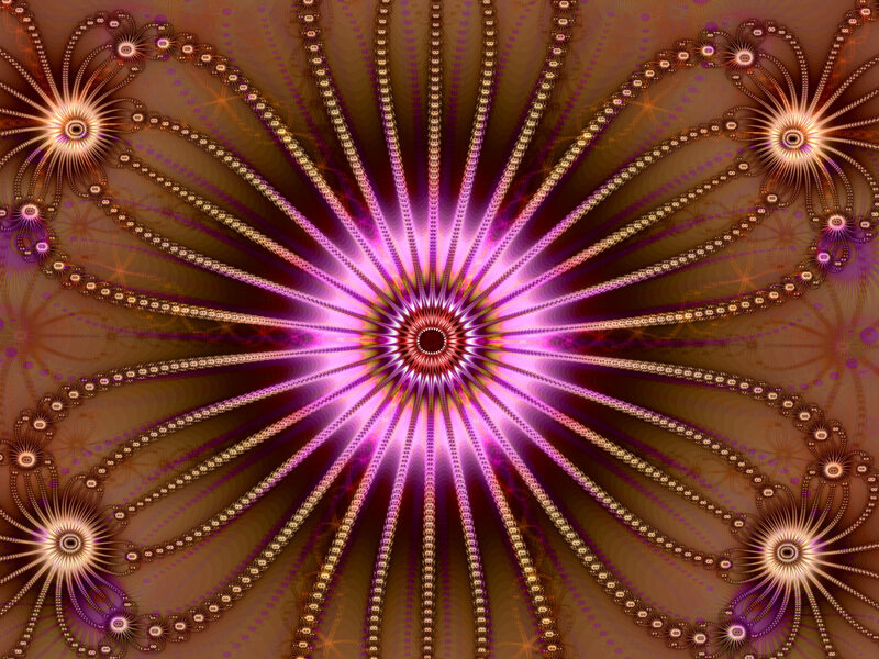 Fractal Starburst Pattern — Purple, Hypnotic