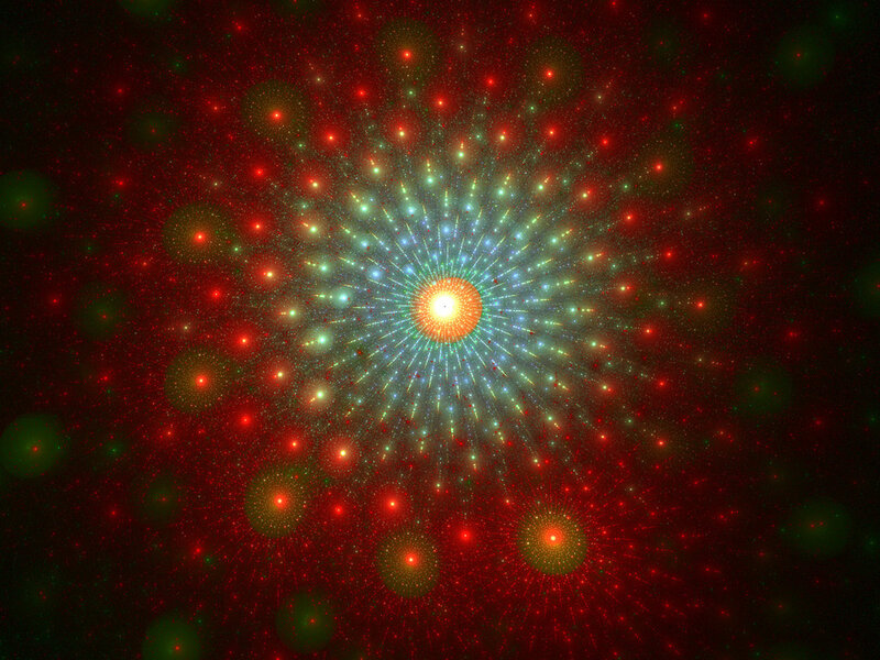 Fractal Starburst Pattern — Red, Cosmic