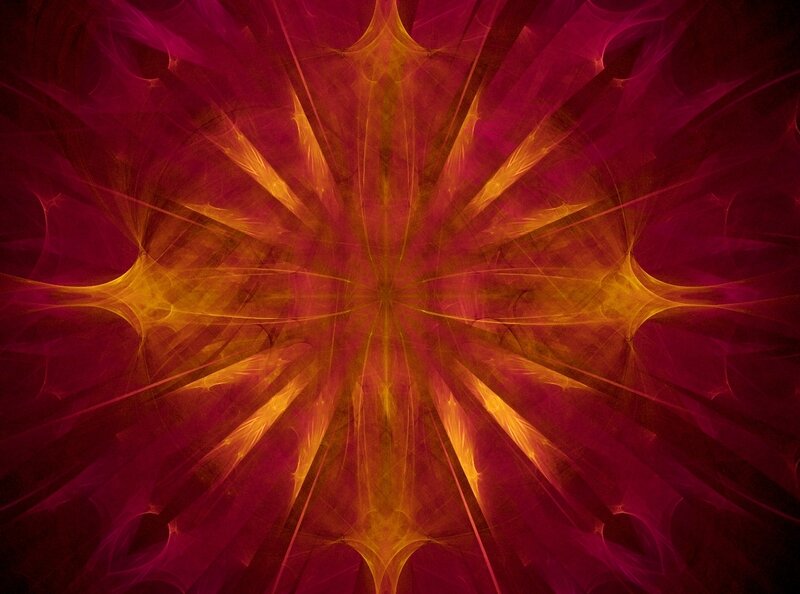 Fractal Starburst Pattern — Red