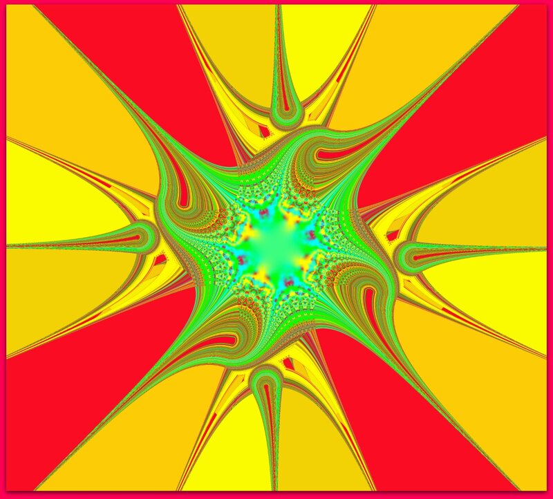 Fractal Starburst Pattern — Red, Vibrant