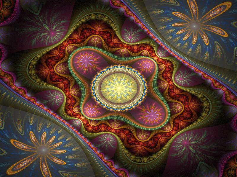 Fractal Starburst Pattern — Yellow, Hypnotic