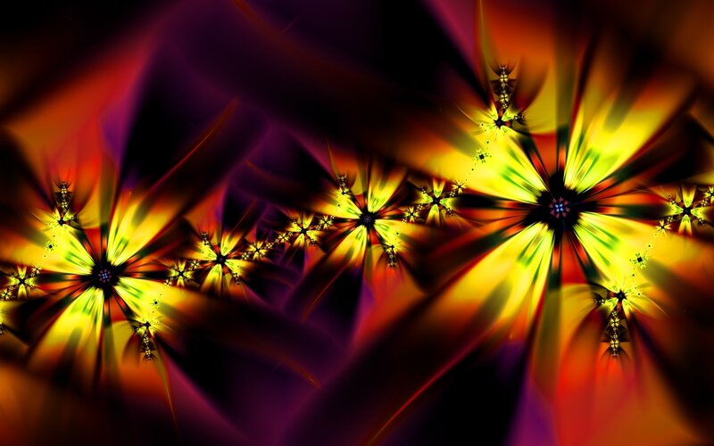 Fractal Starburst Pattern — Yellow