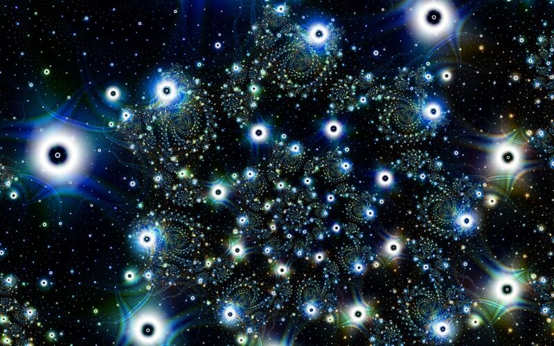 Fractal Starfield Pattern — Blue, Cosmic, Digital Art