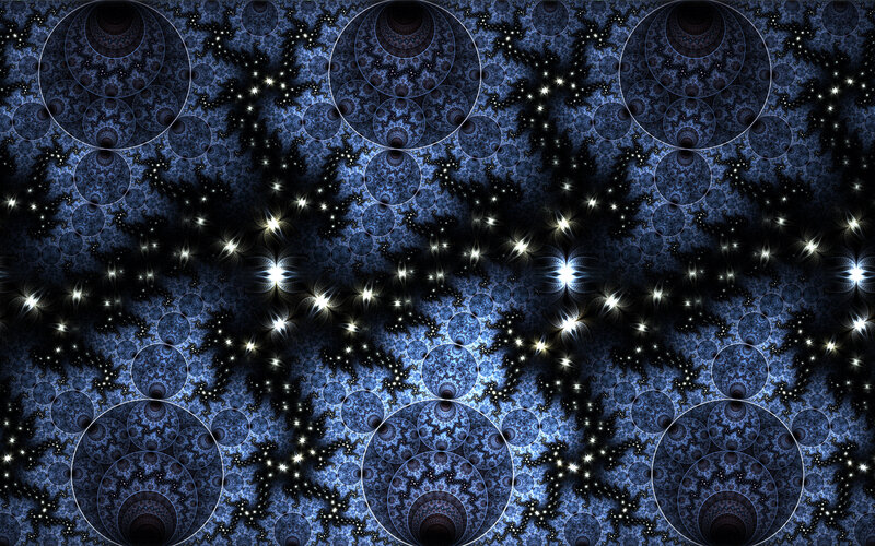 Fractal Starfield Pattern — Blue, Cosmic, Night, Digital Art, Stars