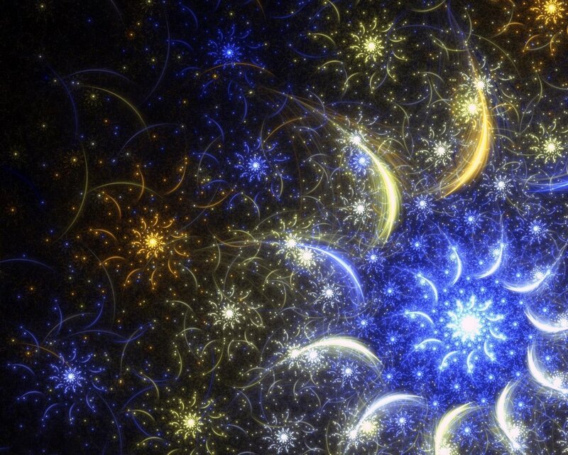 Fractal Starfield Pattern — Blue, Cosmic, Night, Digital Art