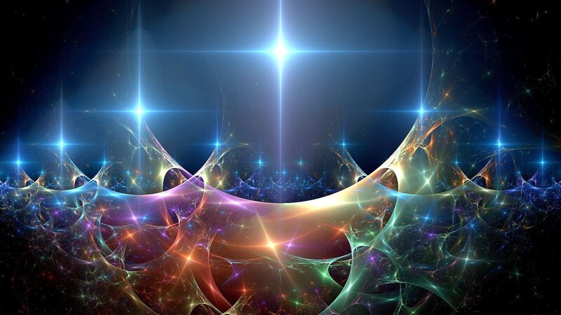 Fractal Starfield Pattern — Blue, Cosmic, Night