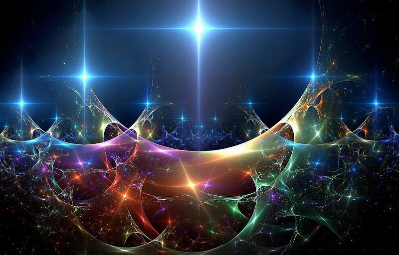 Fractal Starfield Pattern — Blue, Cosmic
