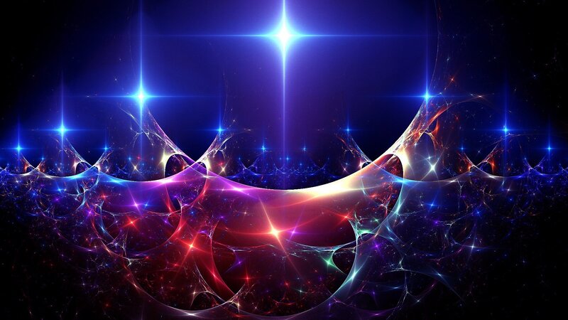 Fractal Starfield Pattern — Blue, Dramatic, Digital Art