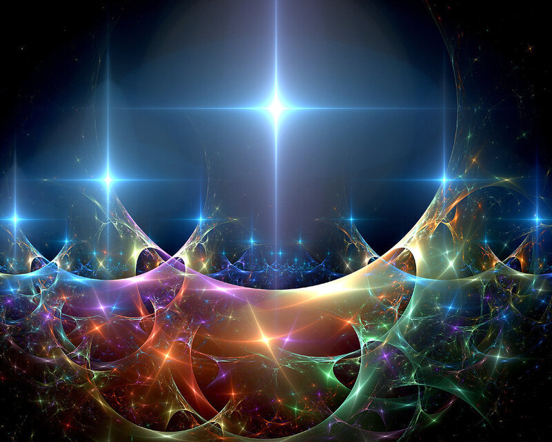 Fractal Starfield Pattern — Blue, Dramatic