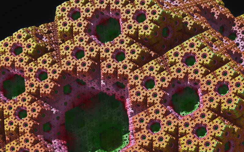 Fractal structure with green voids