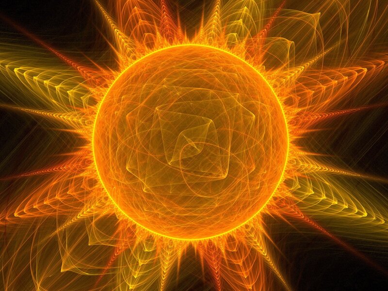Fractal Sun Design — Orange, Dramatic