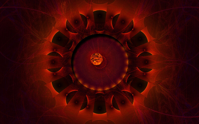 Fractal Sun Design — Red