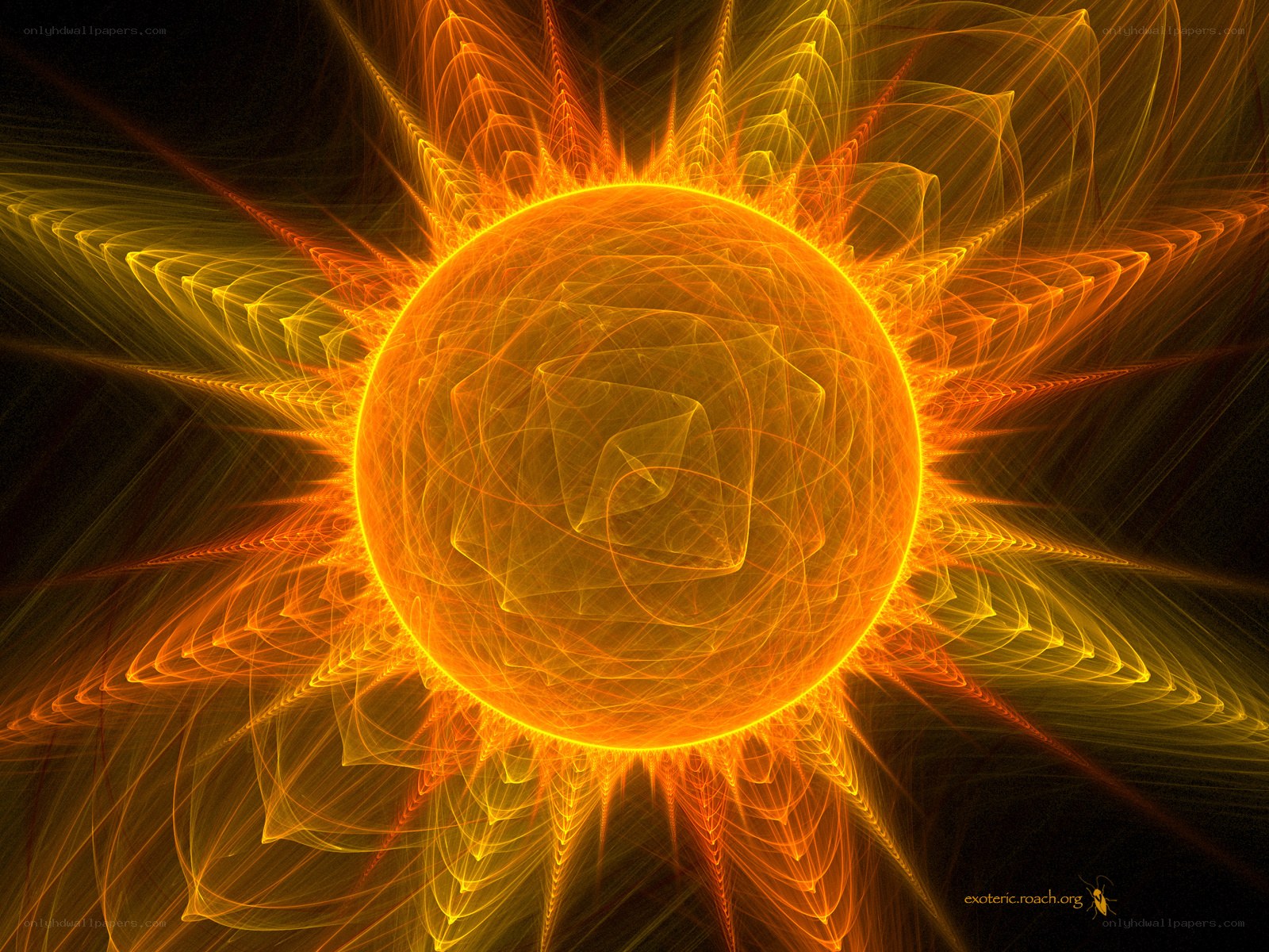 Fractal sun with radiant light