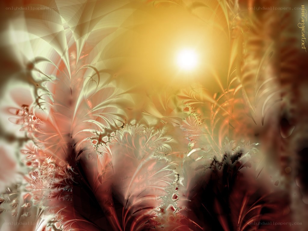 Fractal sunburst with organic patterns