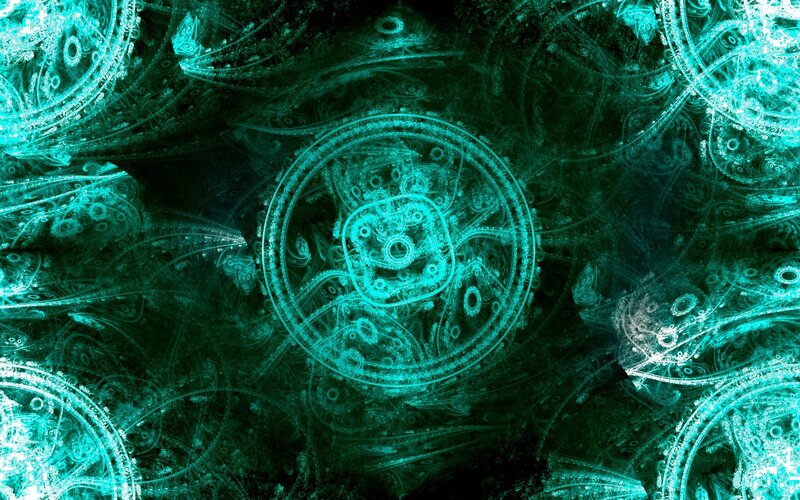 fractal teal abstract pattern