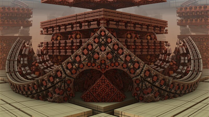 Fractal Temple Structure — Brown