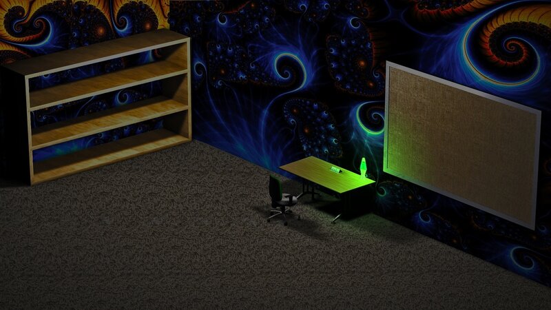 fractal-themed office space