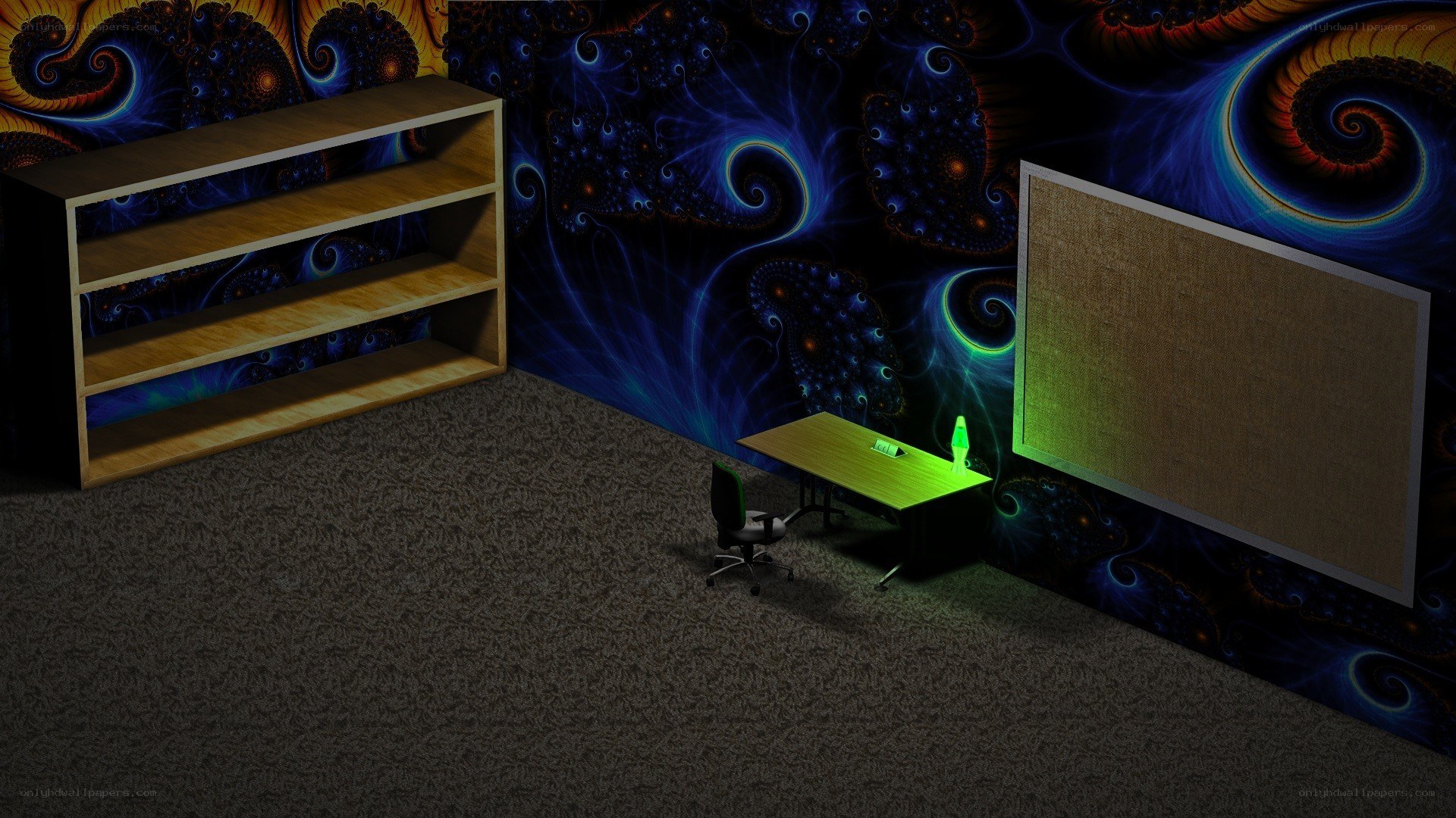 fractal-themed office space