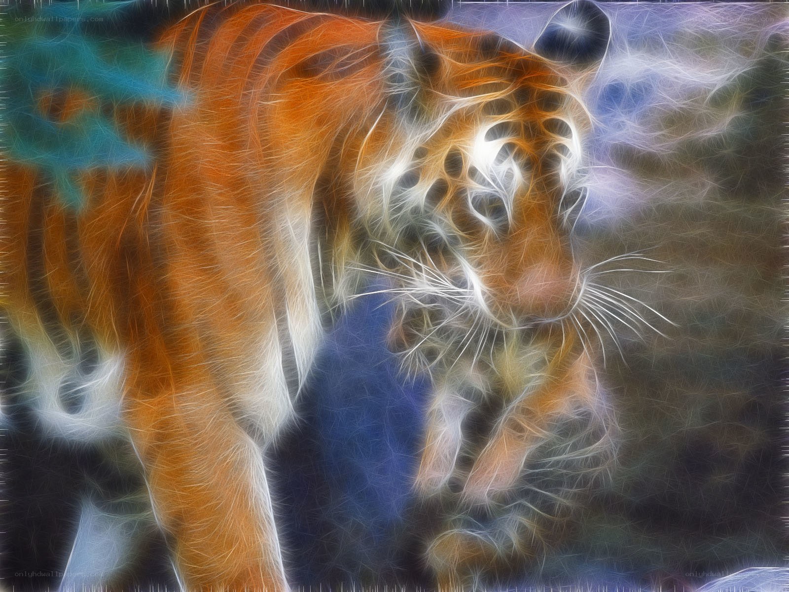 Fractal tiger art