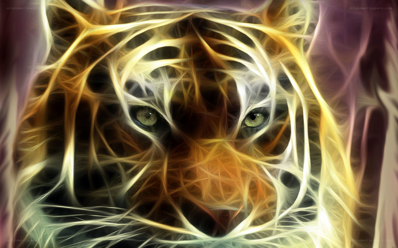 fractal tiger face art