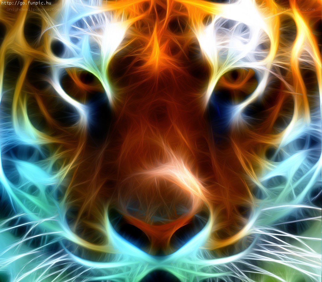 fractal tiger face art
