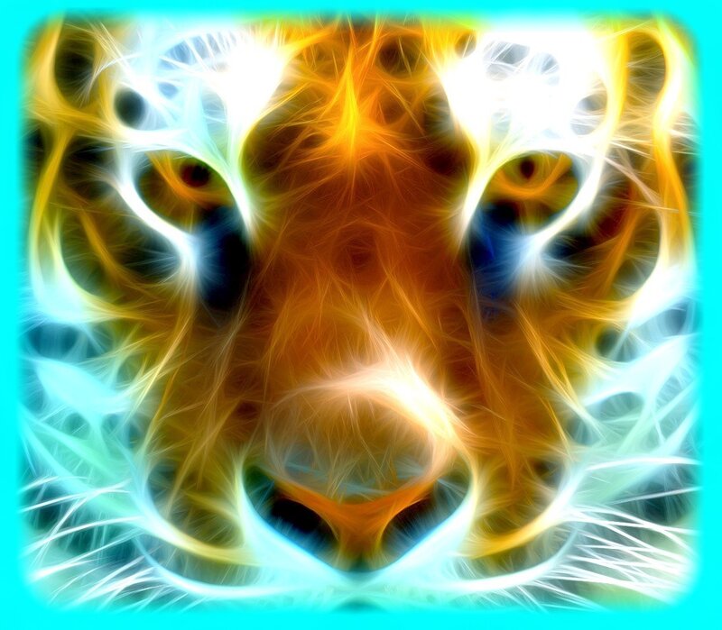 fractal tiger face art