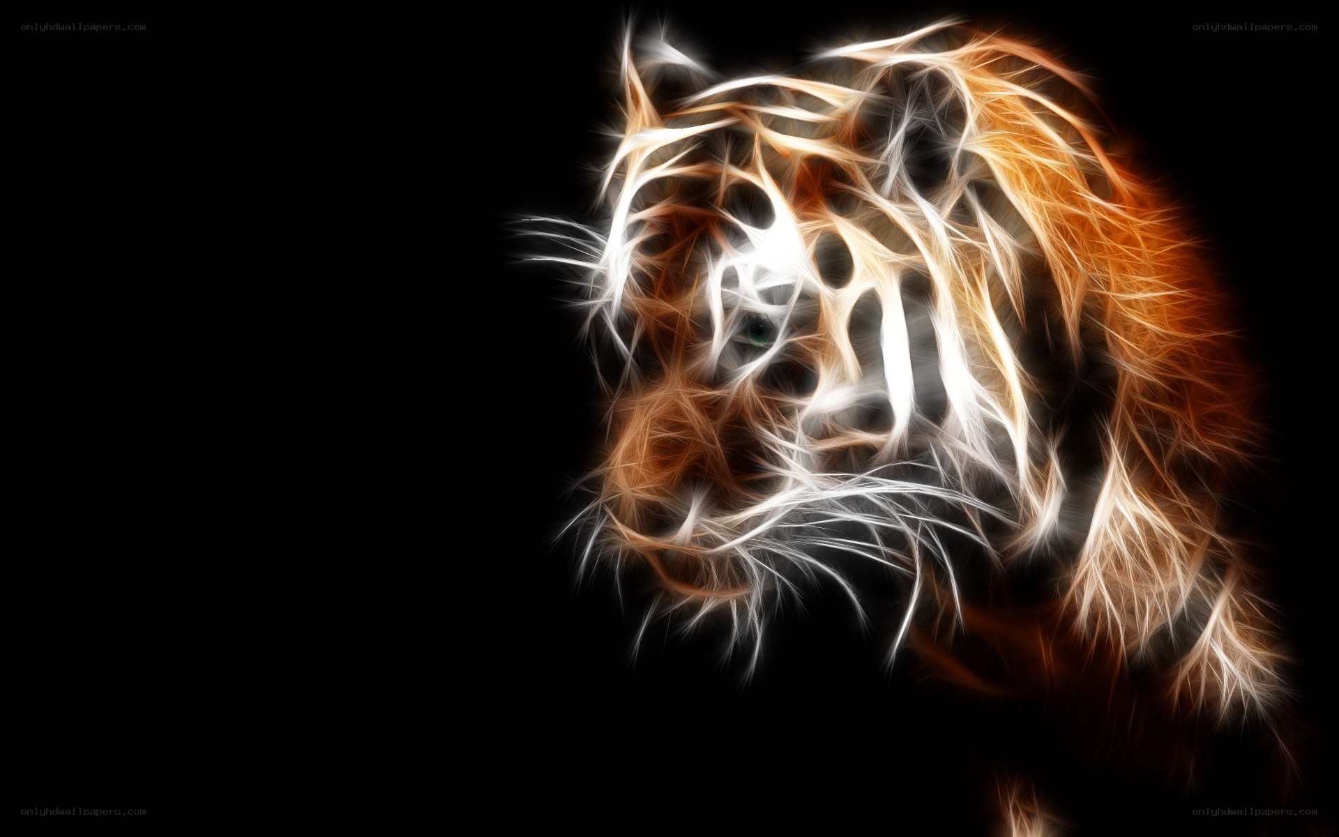 fractal tiger head art