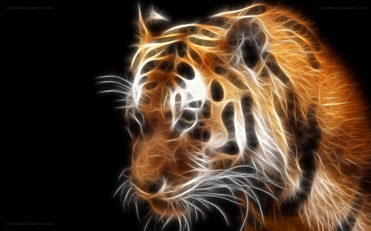 fractal tiger head art