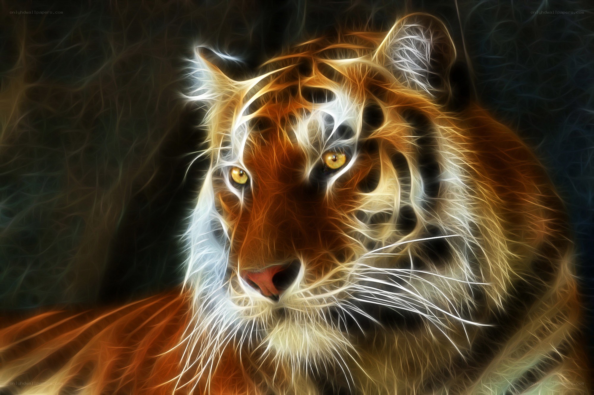 fractal tiger portrait
