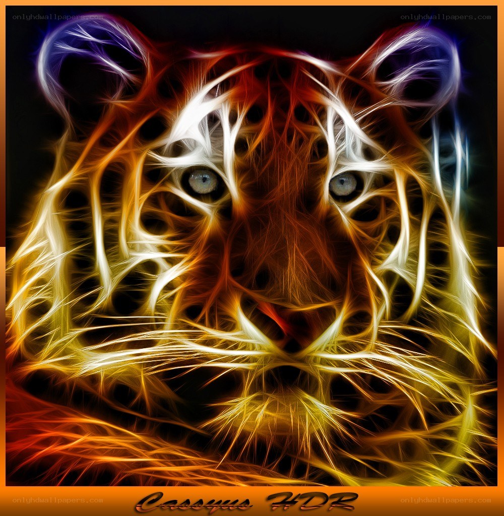 fractal tiger portrait