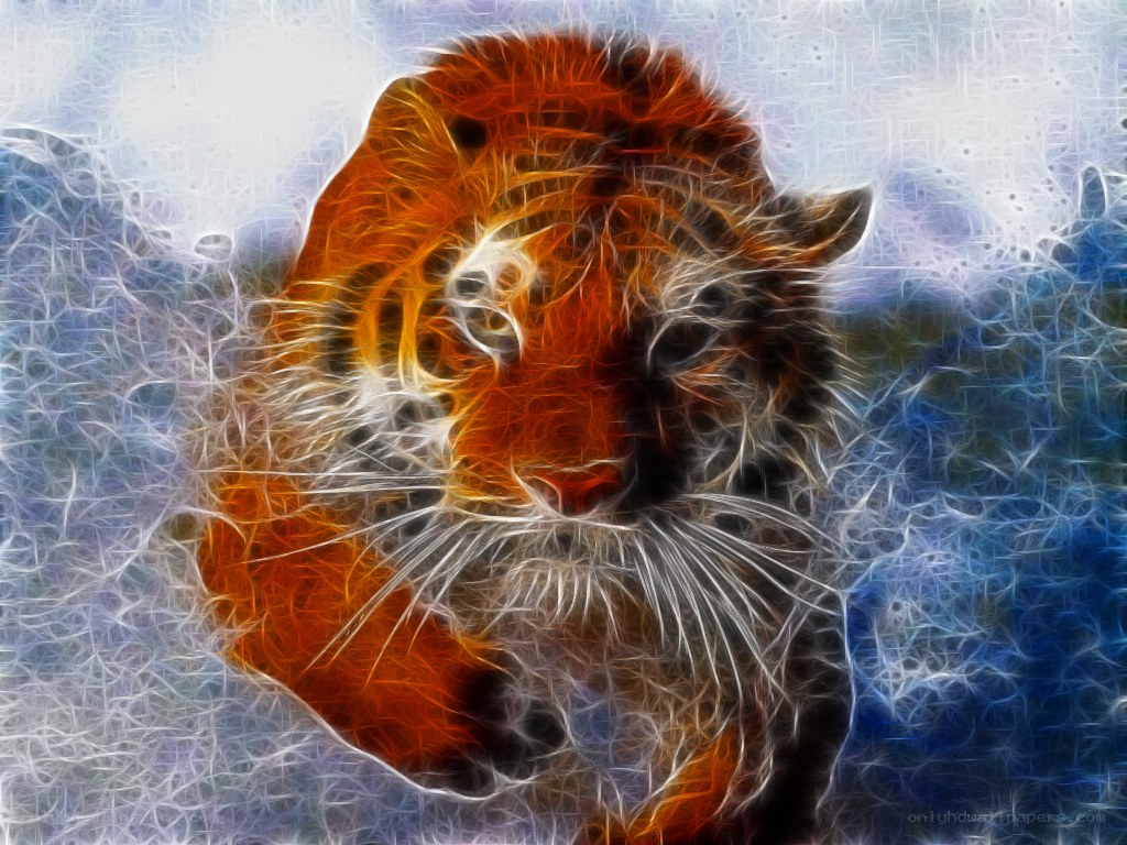 fractal tiger portrait