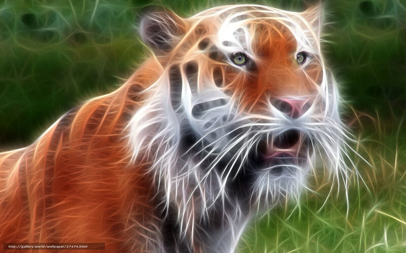 Fractal tiger portrait