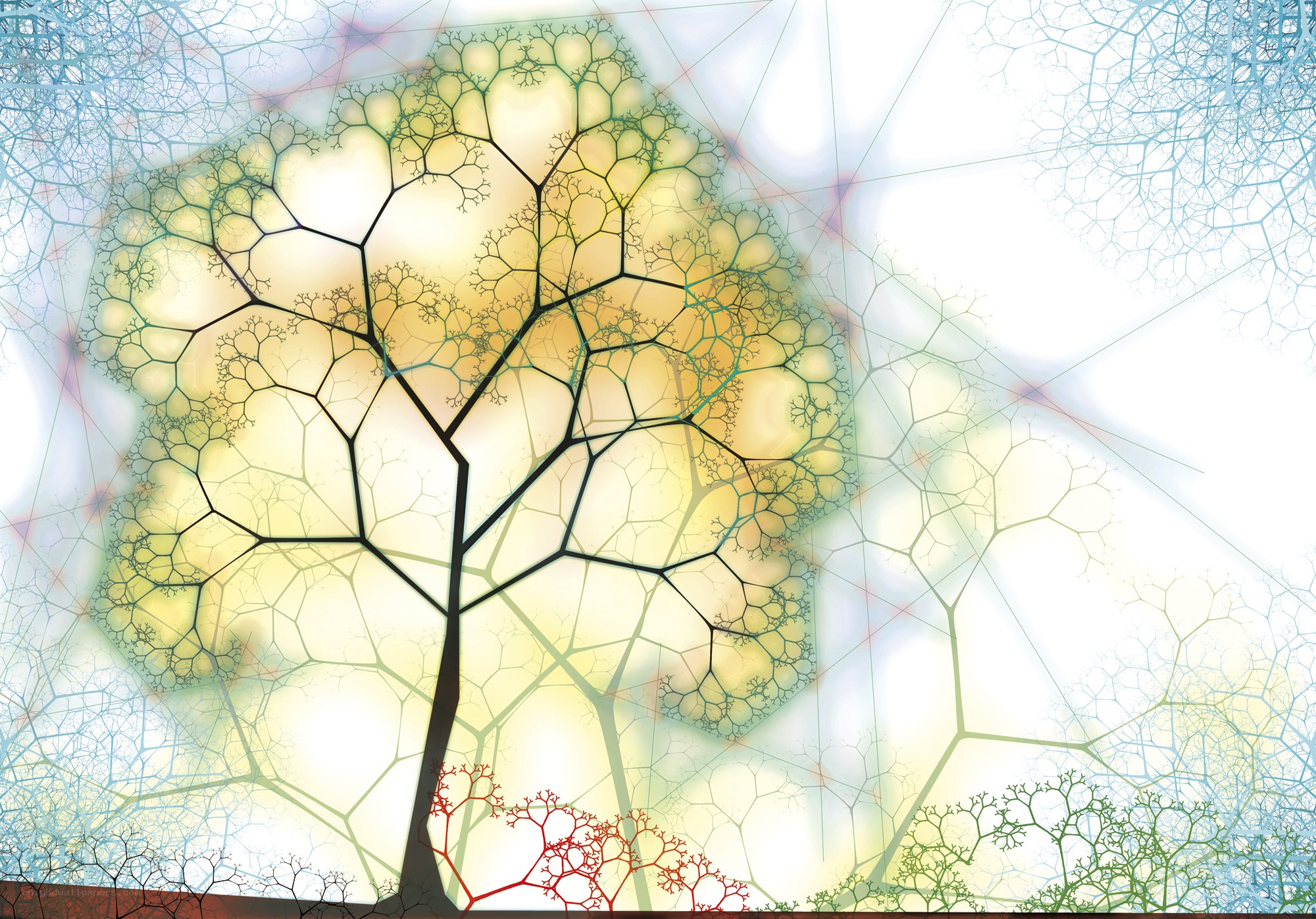 Fractal tree art illustration